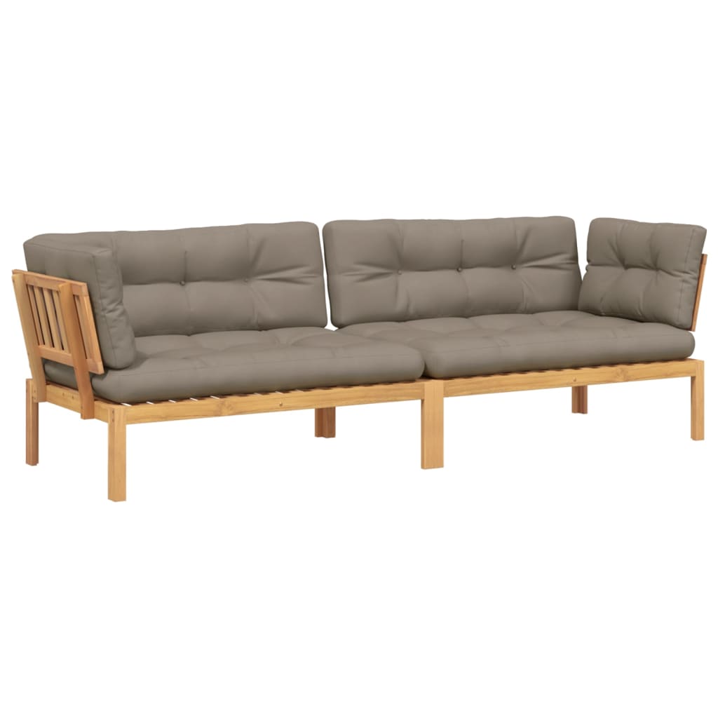 Patio Pallet Corner Sofas 2 pcs with Cushions Solid Wood Acacia