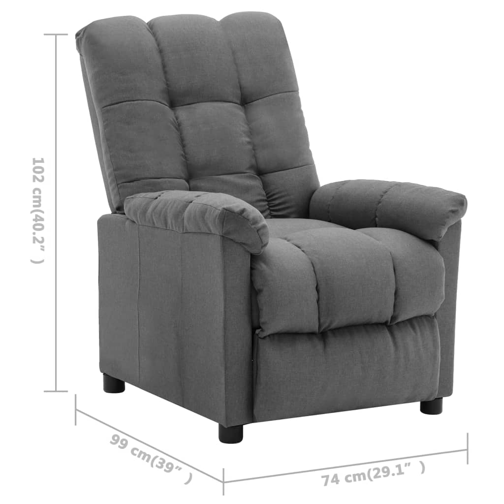 Recliner Light Gray Fabric