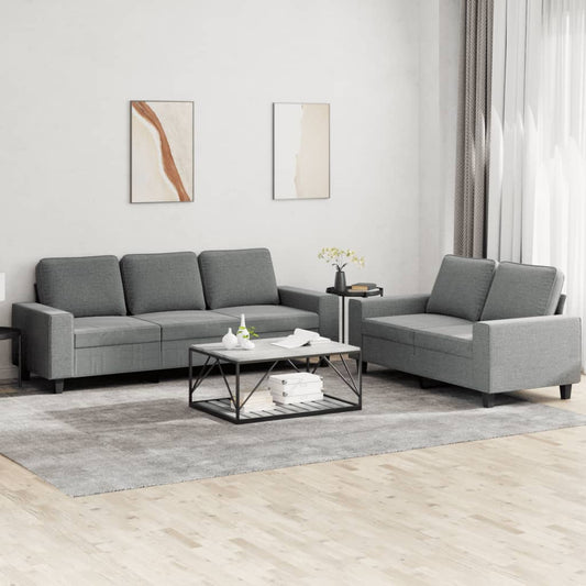 2 Piece Sofa Set Dark Gray Fabric