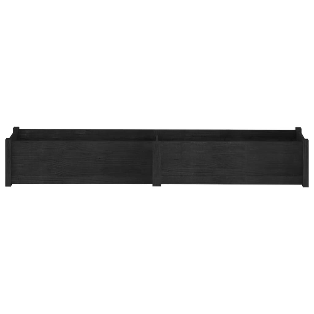 Garden Planter Black 78.7"x12.2"x12.2" Solid Wood Pine