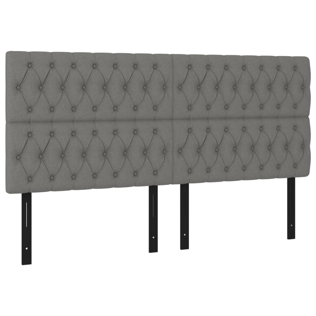 Headboards 4 pcs Dark Gray 39.4"x2.8"x30.7"/34.6" Fabric