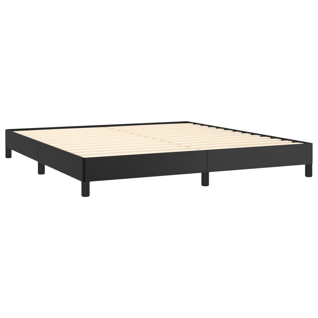 Bed Frame without Mattress Black 59.8"x79.9" Queen Faux Leather