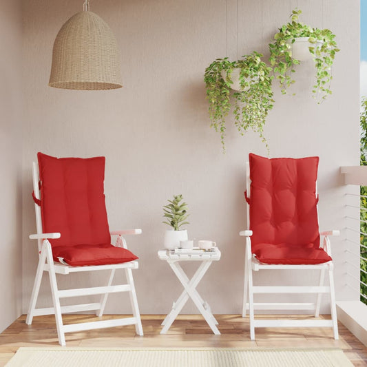 Highback Chair Cushions 2 pcs Red Oxford Fabric