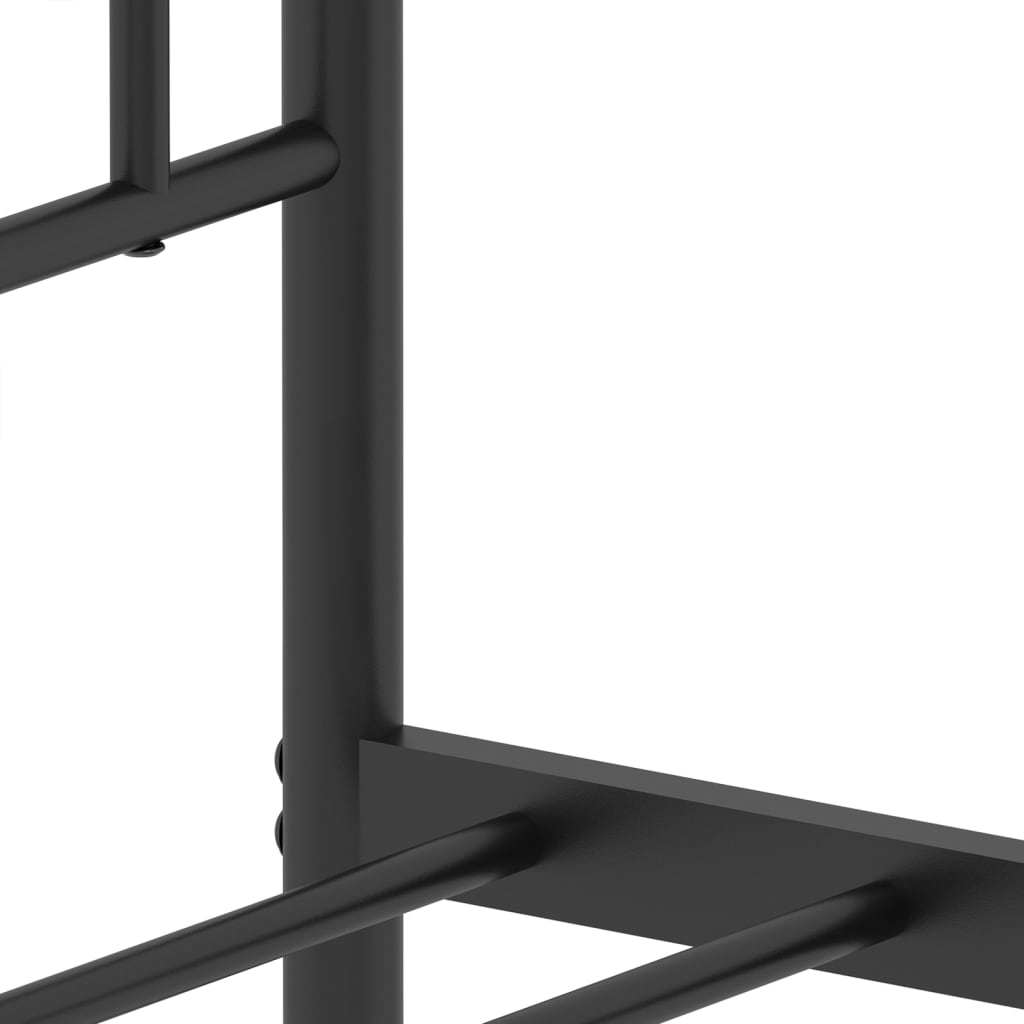 Metal Bed Frame without Mattress with Footboard Black 59.1"x78.7"