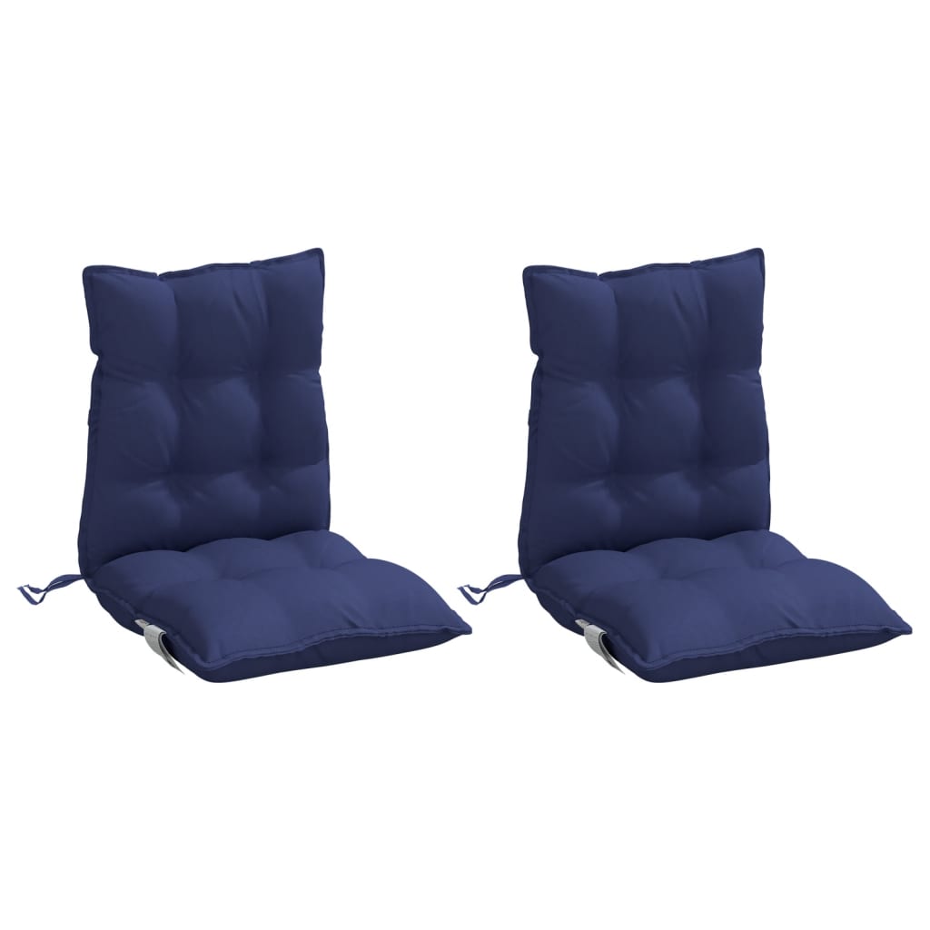 Lowback Chair Cushions 2 pcs Navy Blue Oxford Fabric