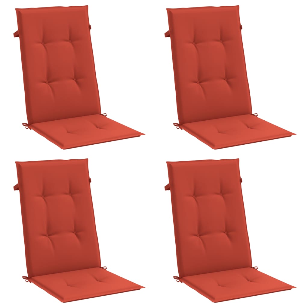 Highback Chair Cushions 4 pcs Melange Red 47.2"x19.7"x1.6" Fabric