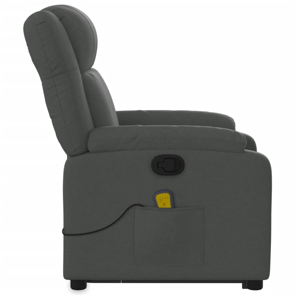 Stand up Massage Recliner Chair Dark Gray Fabric