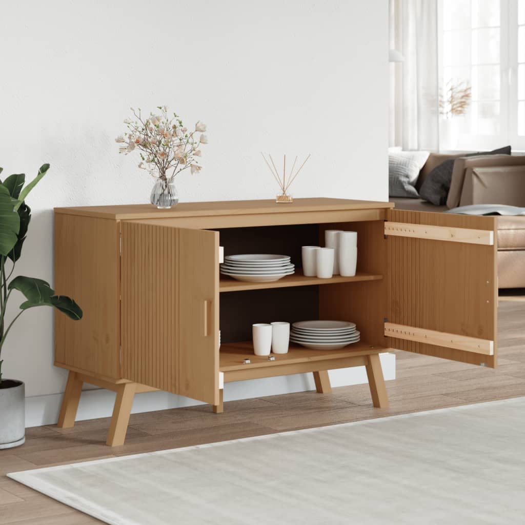 Sideboard OLDEN Brown 44.9"x16.9"x28.9" Solid Wood Pine