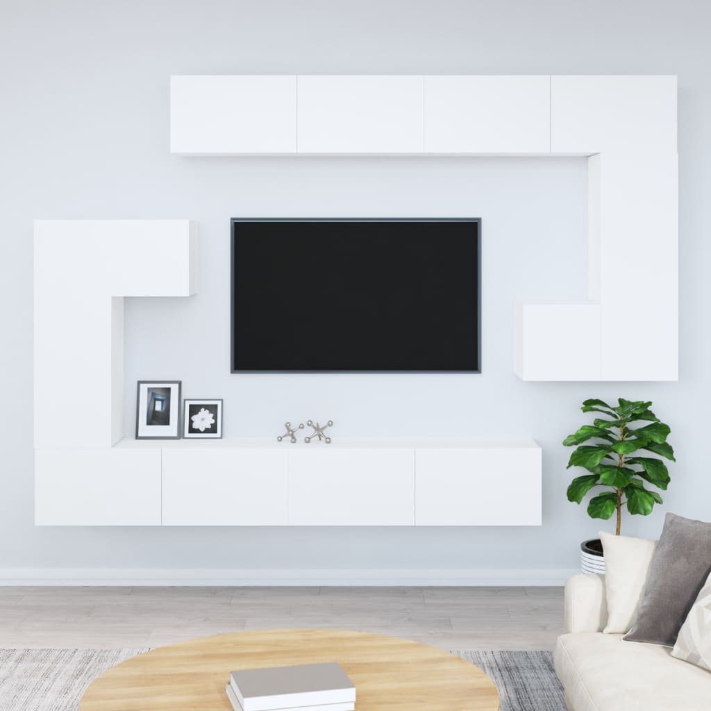 Wall-mounted TV Stand White Engineered Wood