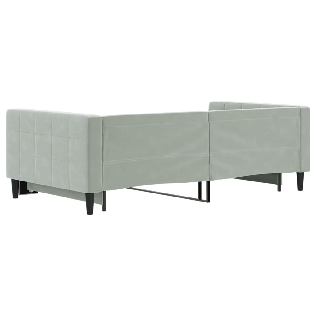 Daybed with Trundle without Mattress Light Gray 39.4"x74.8"