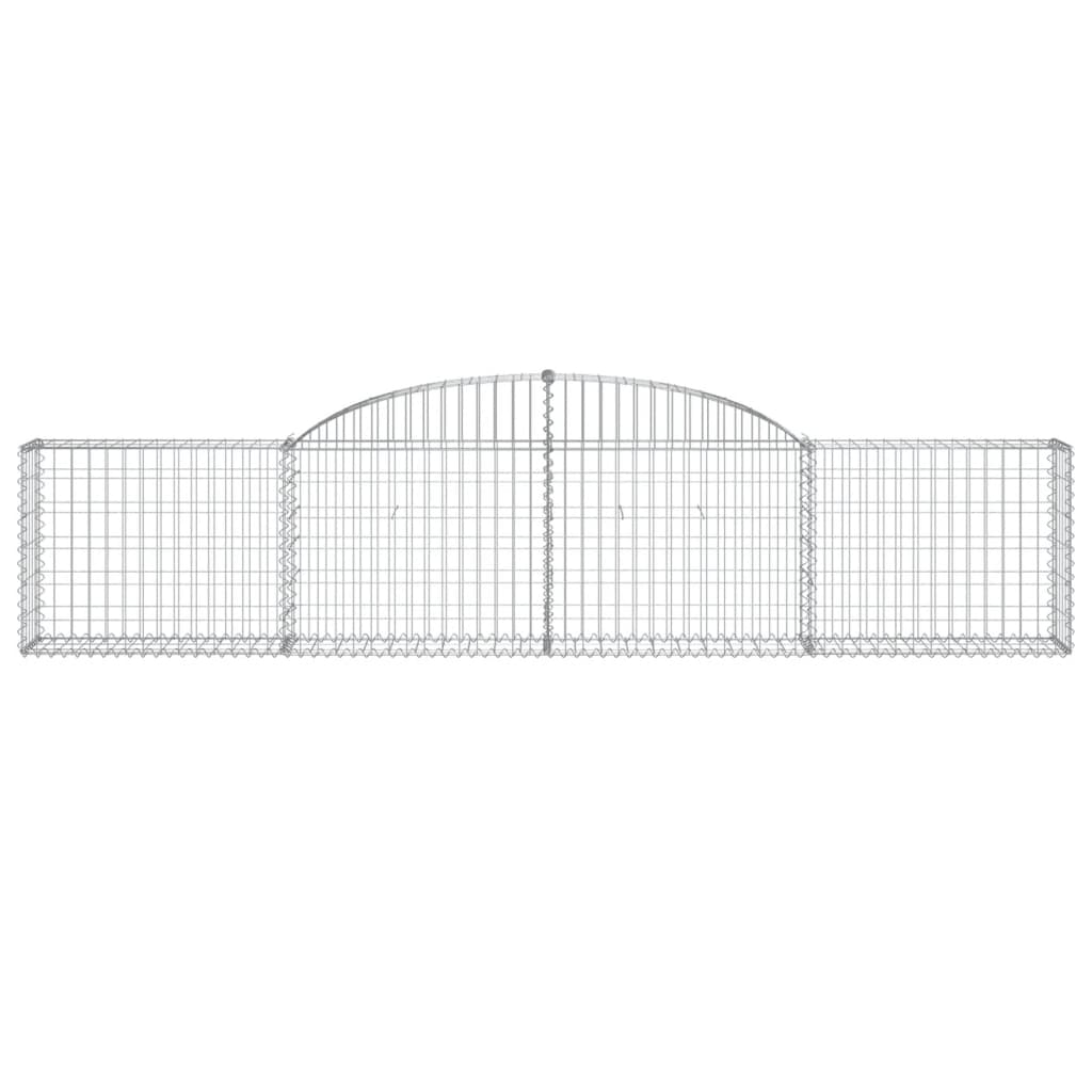 Arched Gabion Baskets 3 pcs 118.1"x11.8"x23.6"/31.5" Galvanized Iron