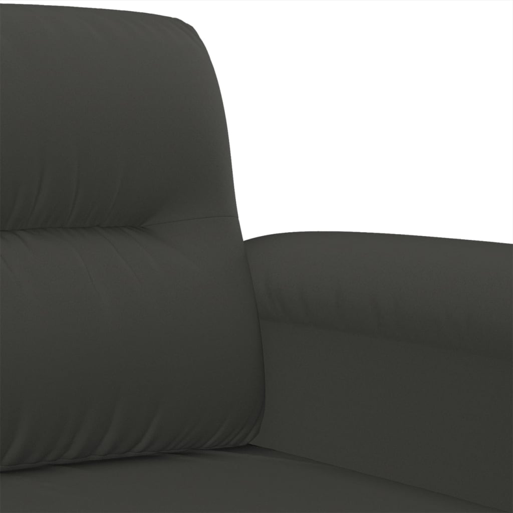 3-Seater Sofa Dark Gray 82.7" Microfiber Fabric