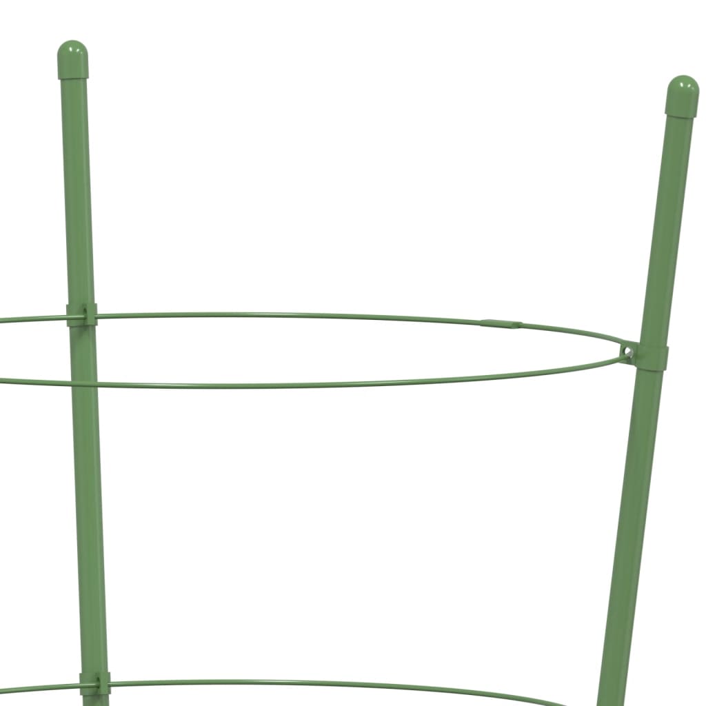 Garden Plant Supports with 4 Rings 5 pcs Green 35.4" Steel