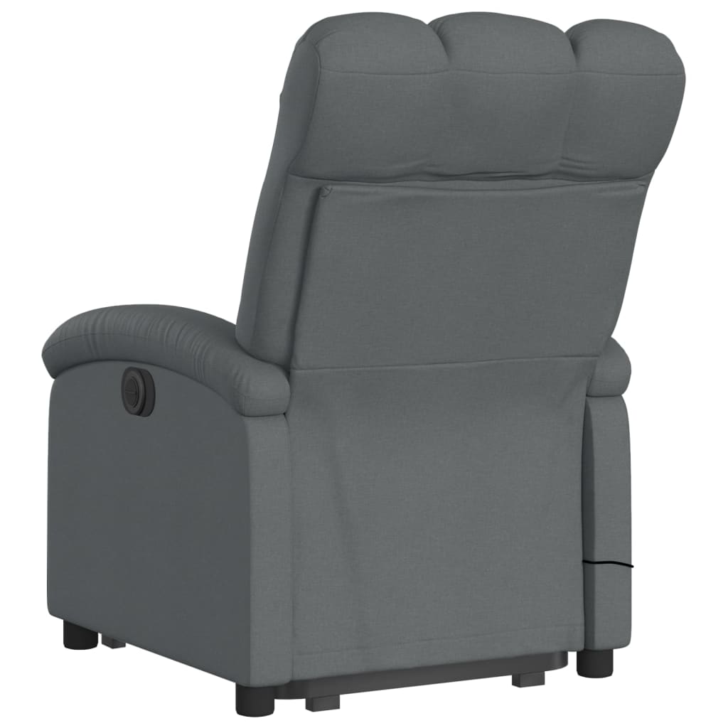 Electric Stand up Massage Recliner Chair Dark Gray Fabric