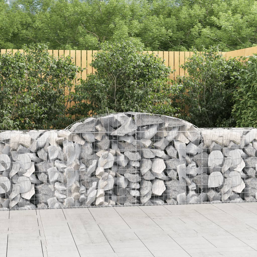 Arched Gabion Baskets 20 pcs 118.1"x19.7"x31.5"/39.4" Galvanized Iron