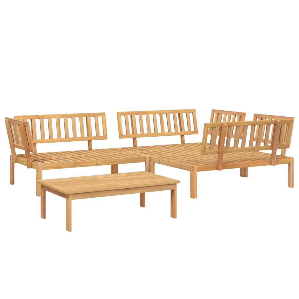 4 Piece Patio Pallet Sofa Set Solid Wood Acacia