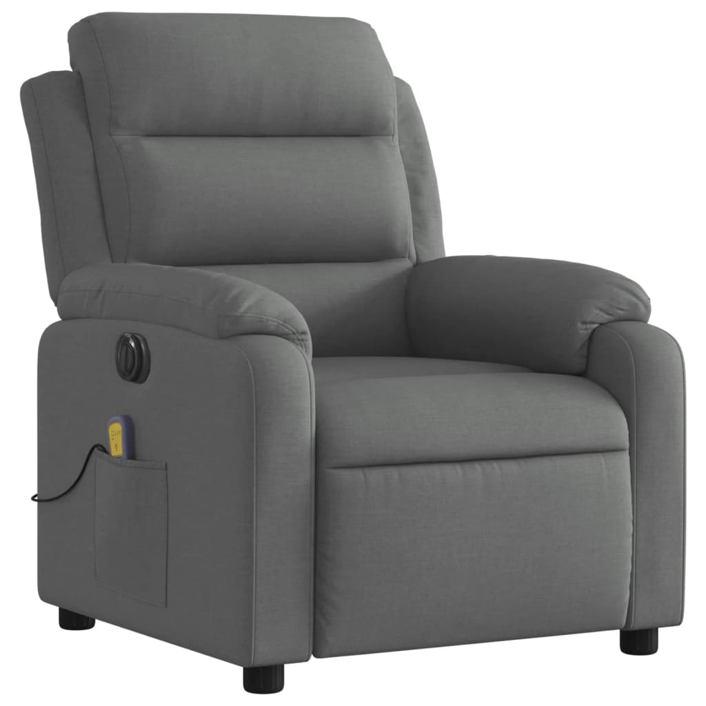 Electric Massage Recliner Chair Dark Gray Fabric