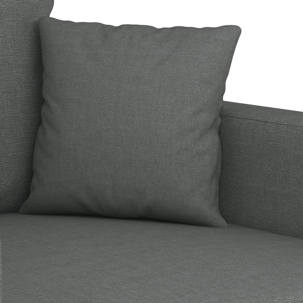 4 Piece Sofa Set with Pillows Dark Gray Fabric