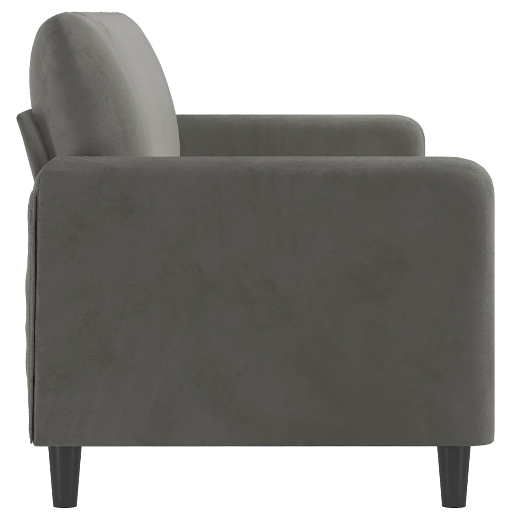 3-Seater Sofa Dark Gray 70.9" Velvet