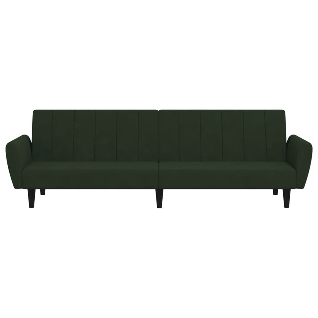 2-Seater Sofa Bed Dark Green Velvet