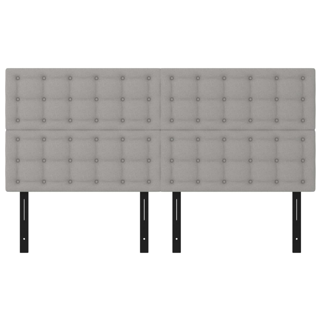 Headboards 4 pcs Light Gray 39.4"x2"x30.7"/34.6" Fabric