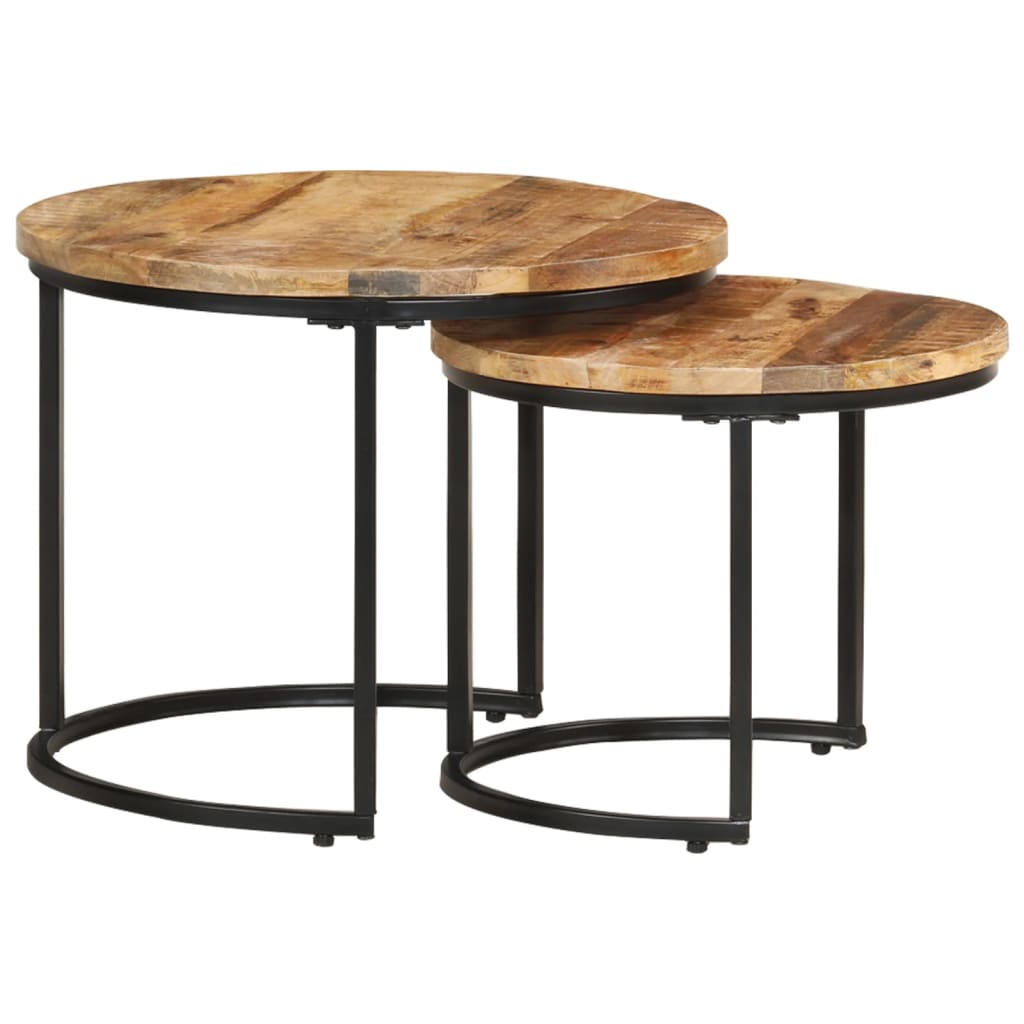 Nesting Tables 2 pcs Rough Mango Wood