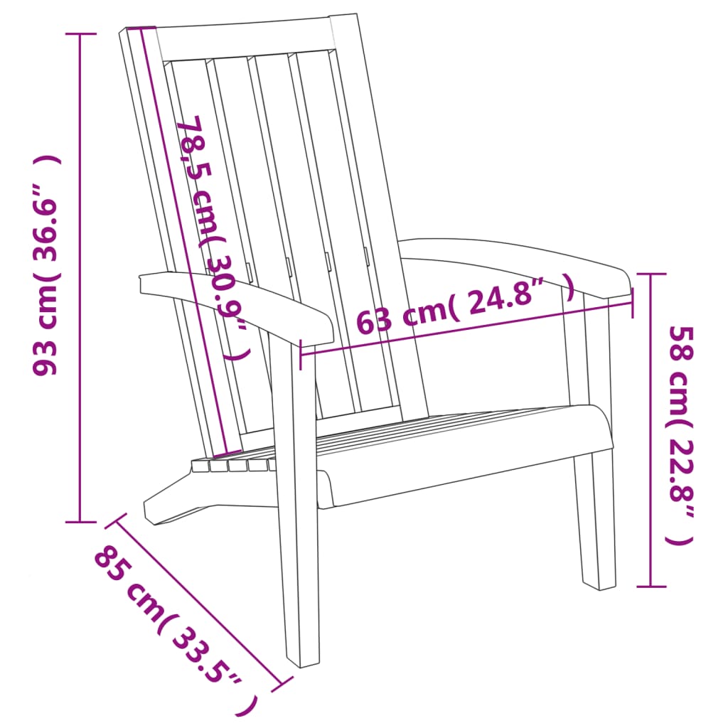 Patio Adirondack Chairs 2 pcs Black Polypropylene