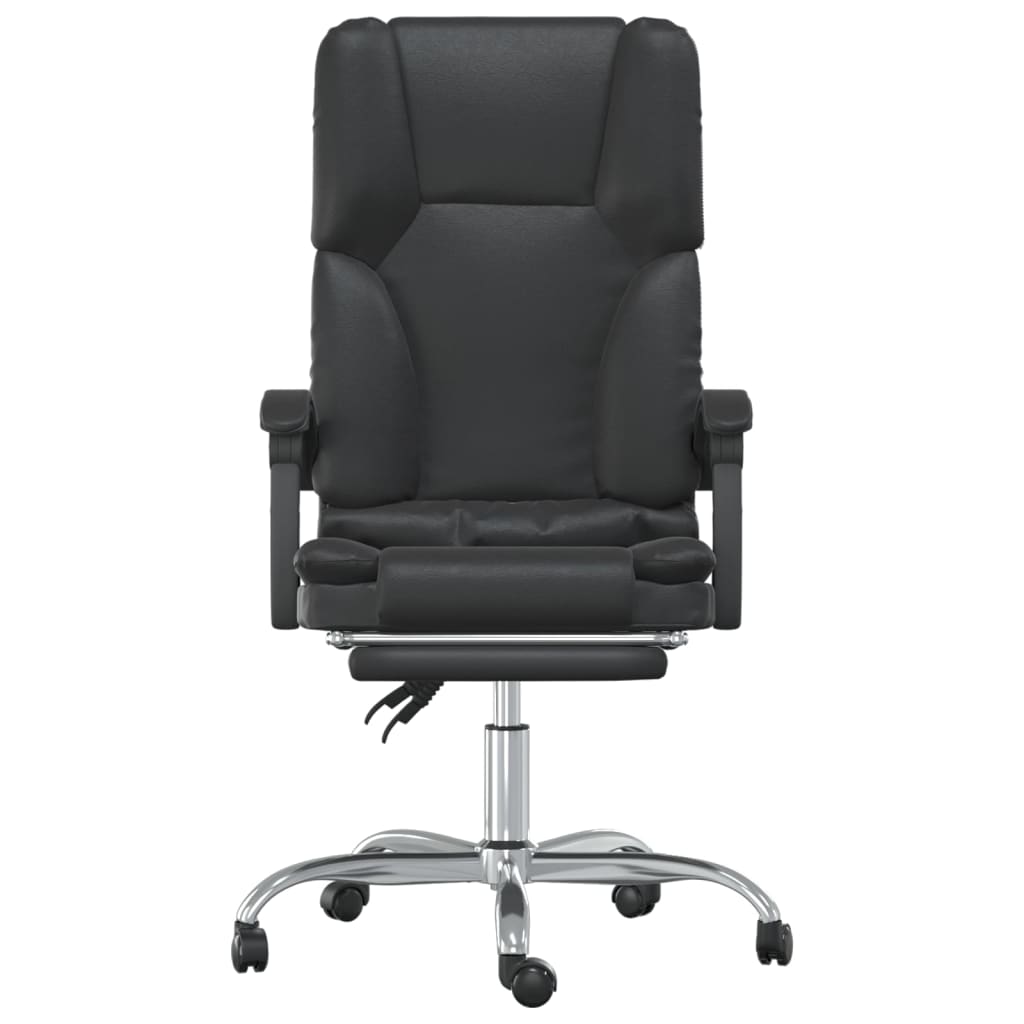 Massage Reclining Office Chair Black Faux Leather