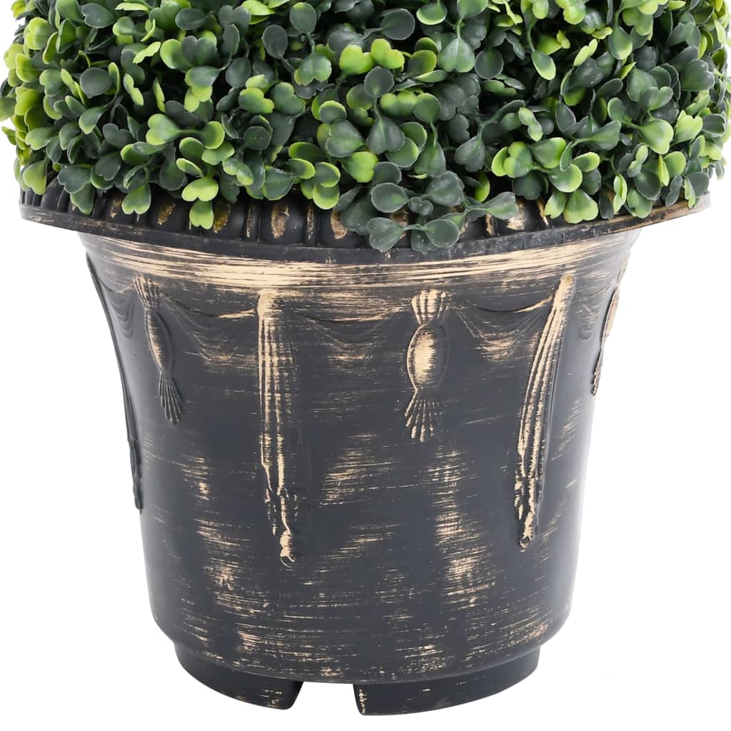 Artificial Boxwood Spiral Plant with Pot Green 39.4"