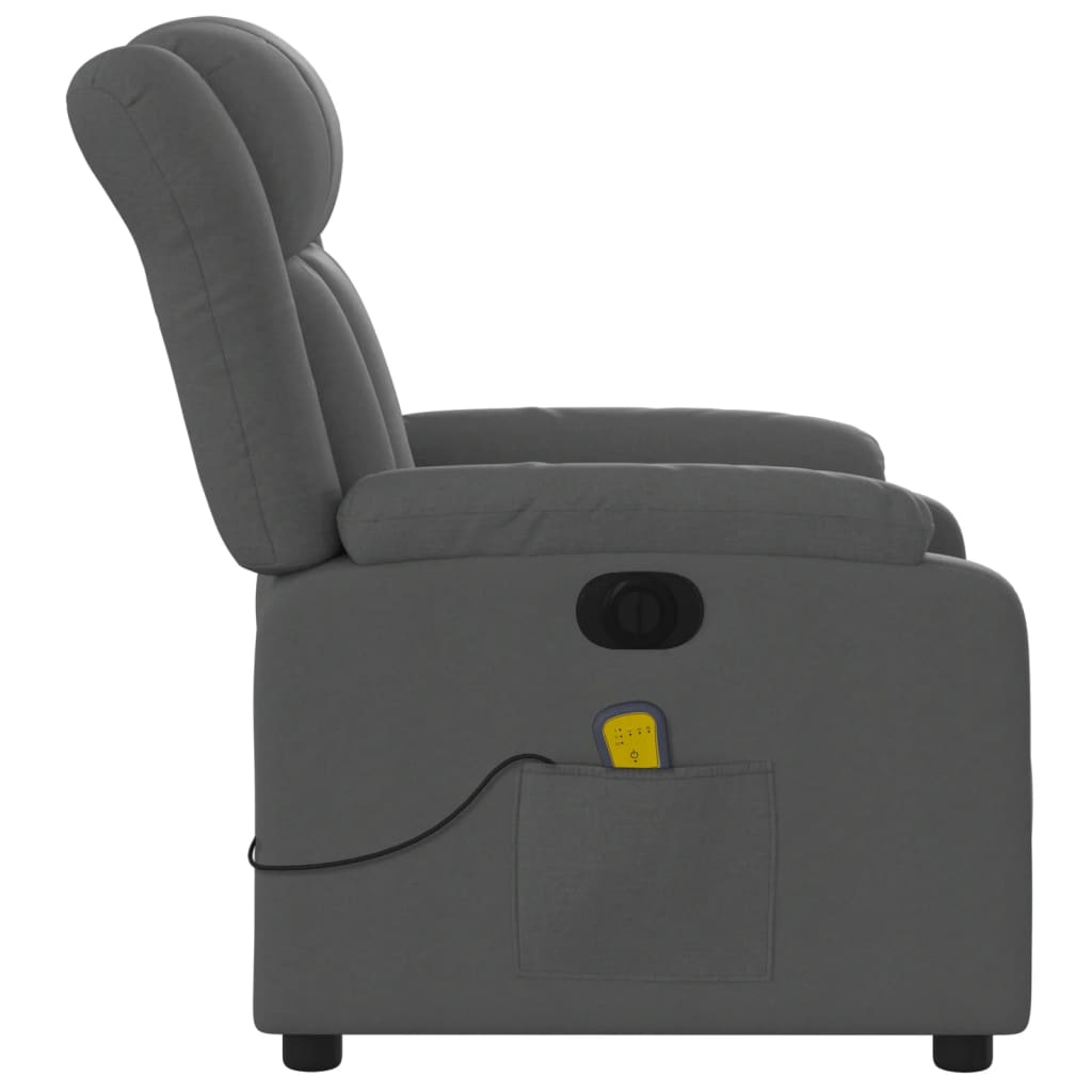 Electric Massage Recliner Chair Dark Gray Fabric