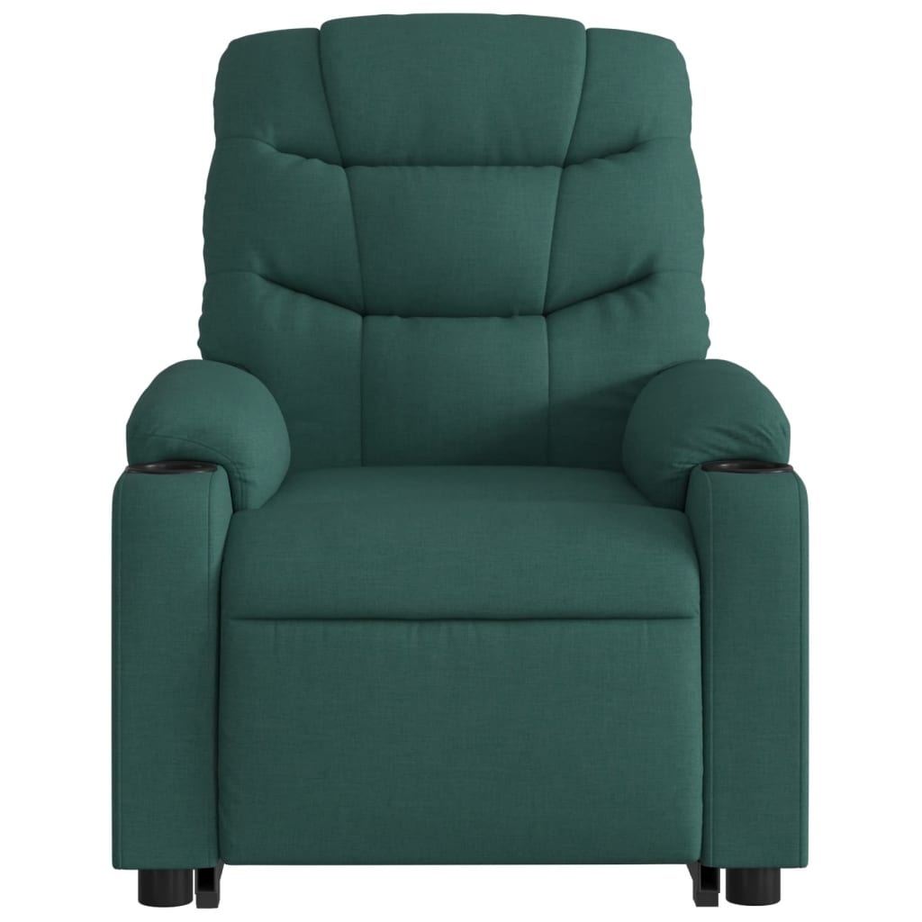 Stand up Massage Recliner Chair Dark Green Fabric