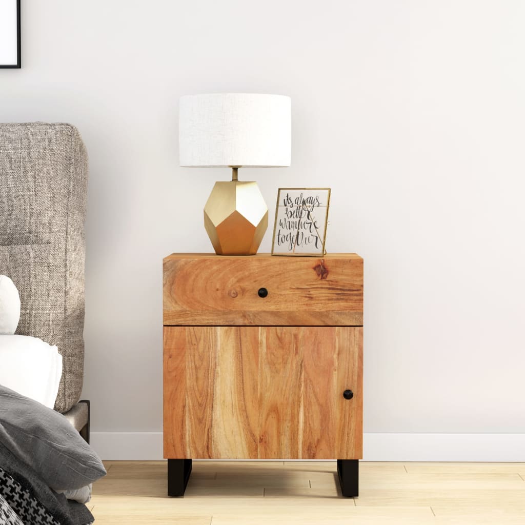 Bedside Cabinet 19.7"x13"x23.6" Solid Wood Mango&Engineered Wood