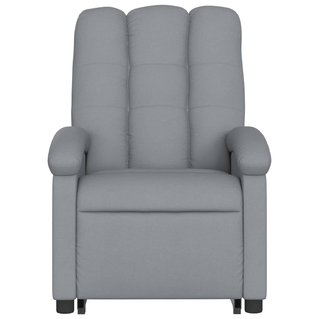 Stand up Massage Recliner Chair Light Gray Fabric