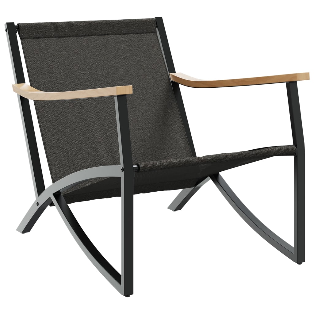 Patio chairs with Cushions 2 pcs Black Steel