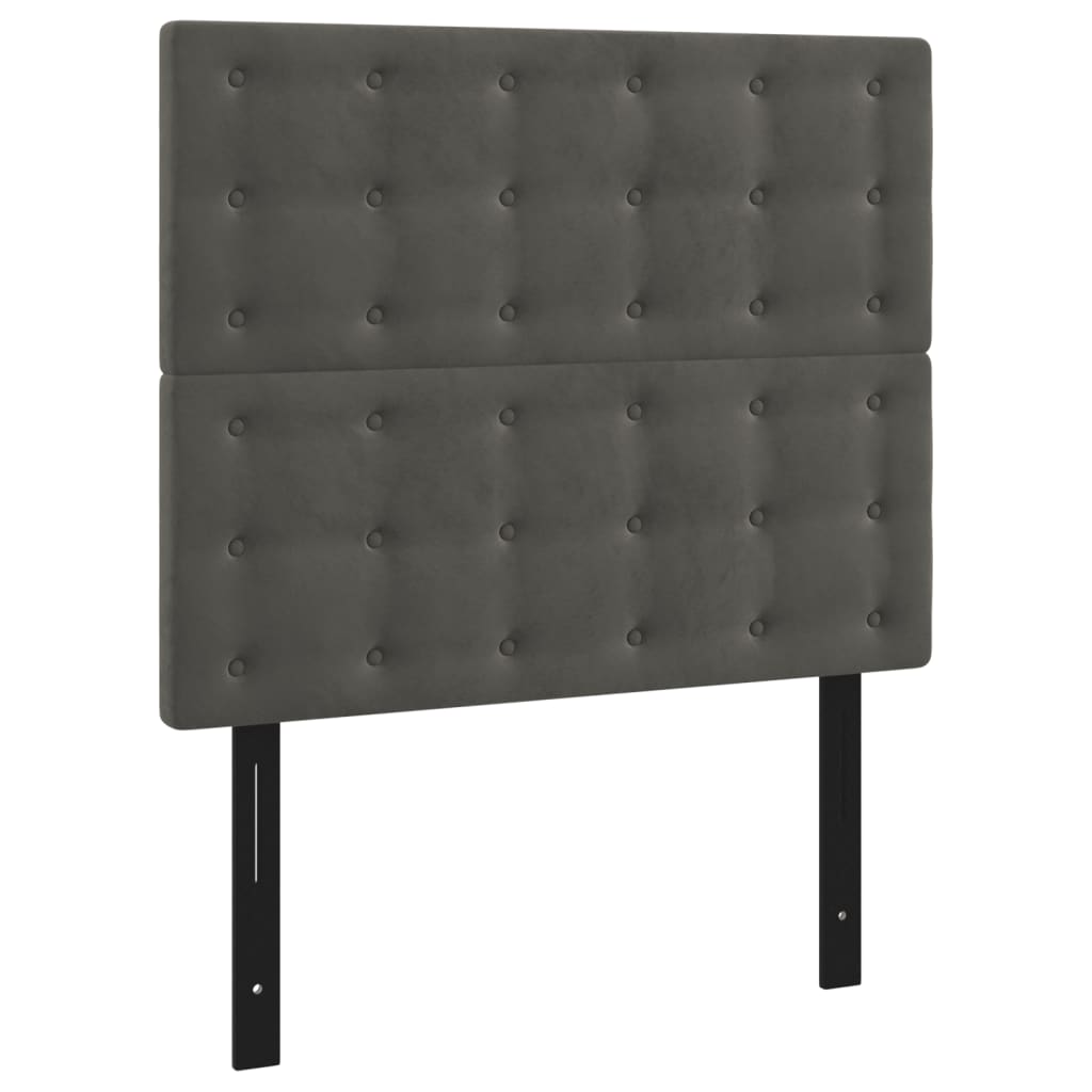 Headboards 2 pcs Dark Gray 39.4"x2"x30.7"/34.6" Velvet