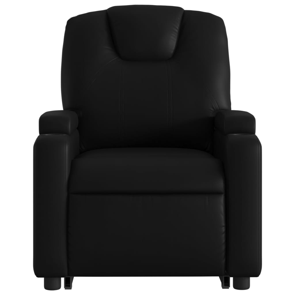 Stand up Massage Recliner Chair Black Faux Leather