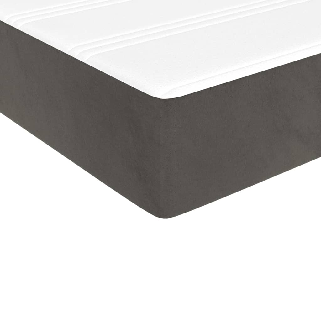 Box Spring Bed with Mattress Dark Gray 59.8"x79.9" Queen Velvet