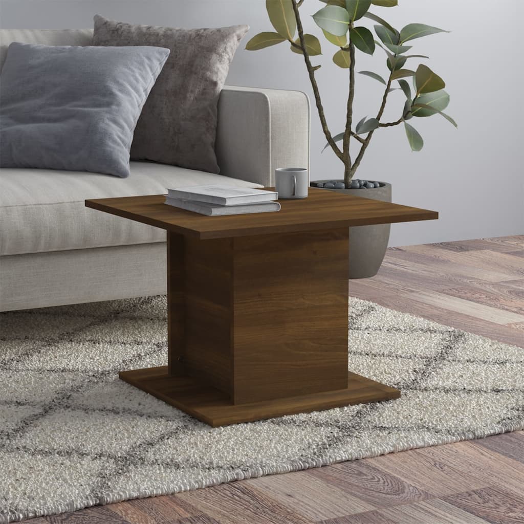 Coffee Table Smoked Oak 21.9"x21.9"x15.7" Engineered Wood