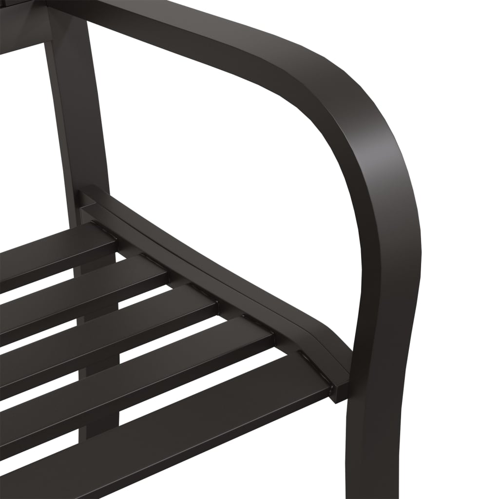 Twin Patio Bench 96.9" Black Steel