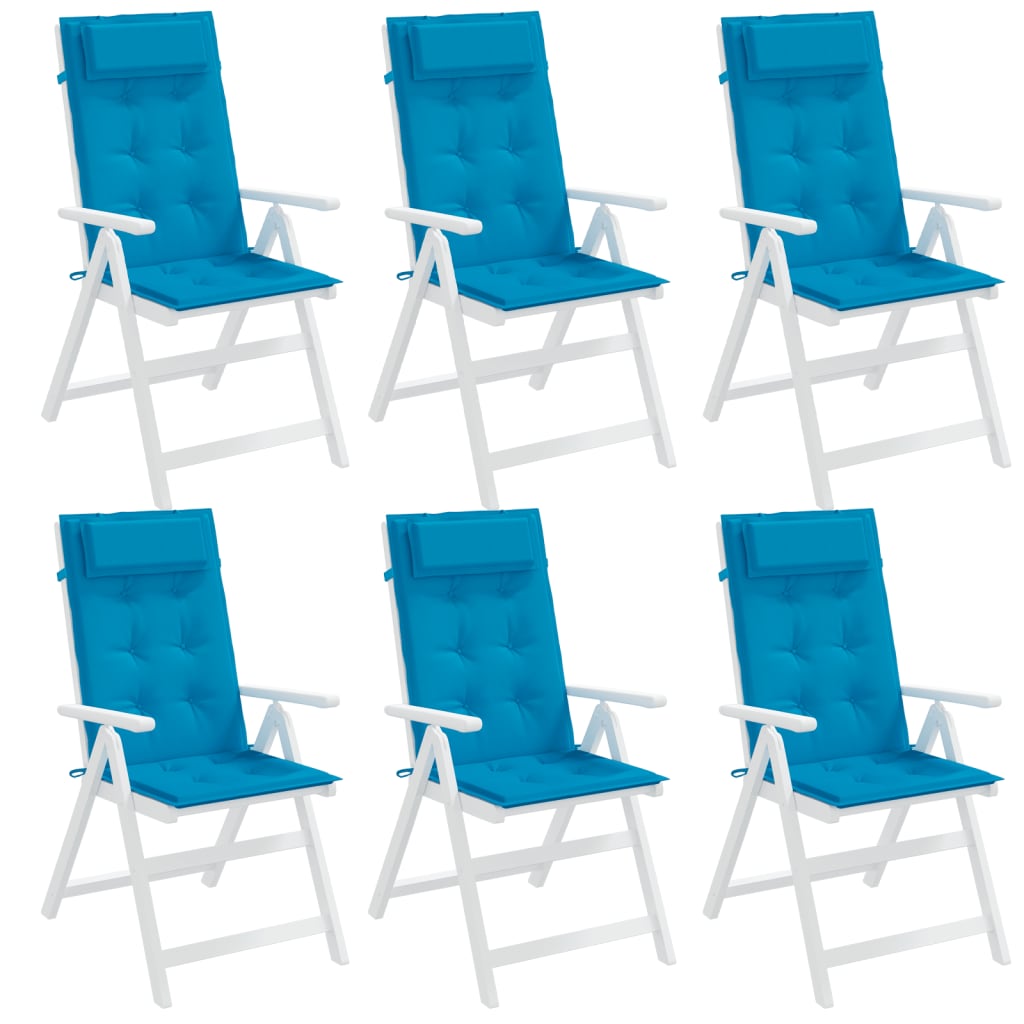 Highback Chair Cushions 6 pcs Light Blue Oxford Fabric