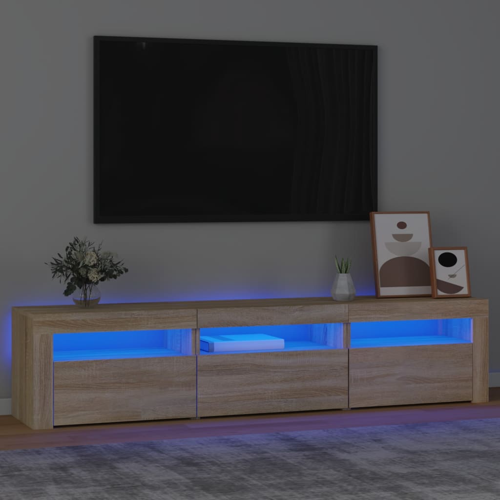 TV Stand with LED Lights Sonoma Oak 70.9"x13.8"x15.7"