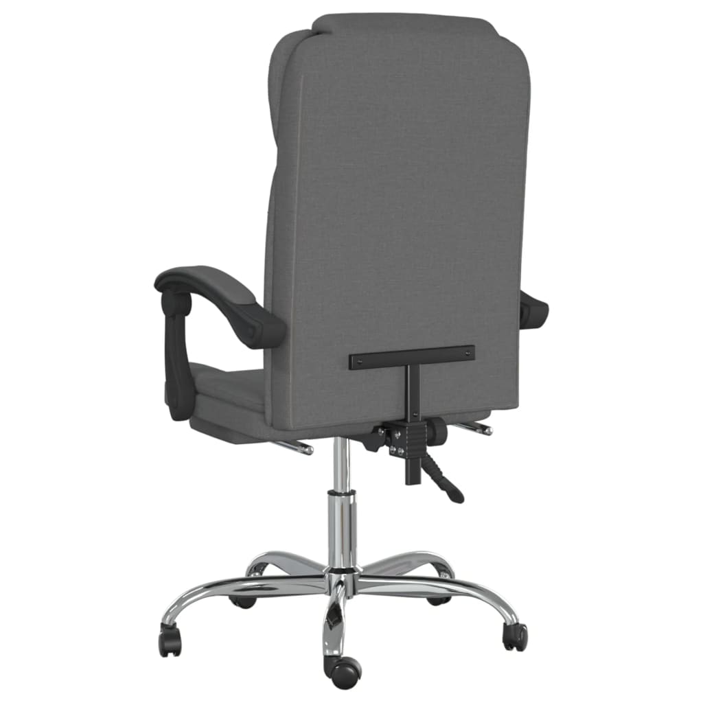 Reclining Office Chair Dark Gray Fabric