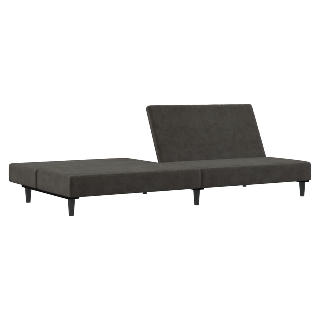 2-Seater Sofa Bed Dark Gray Velvet