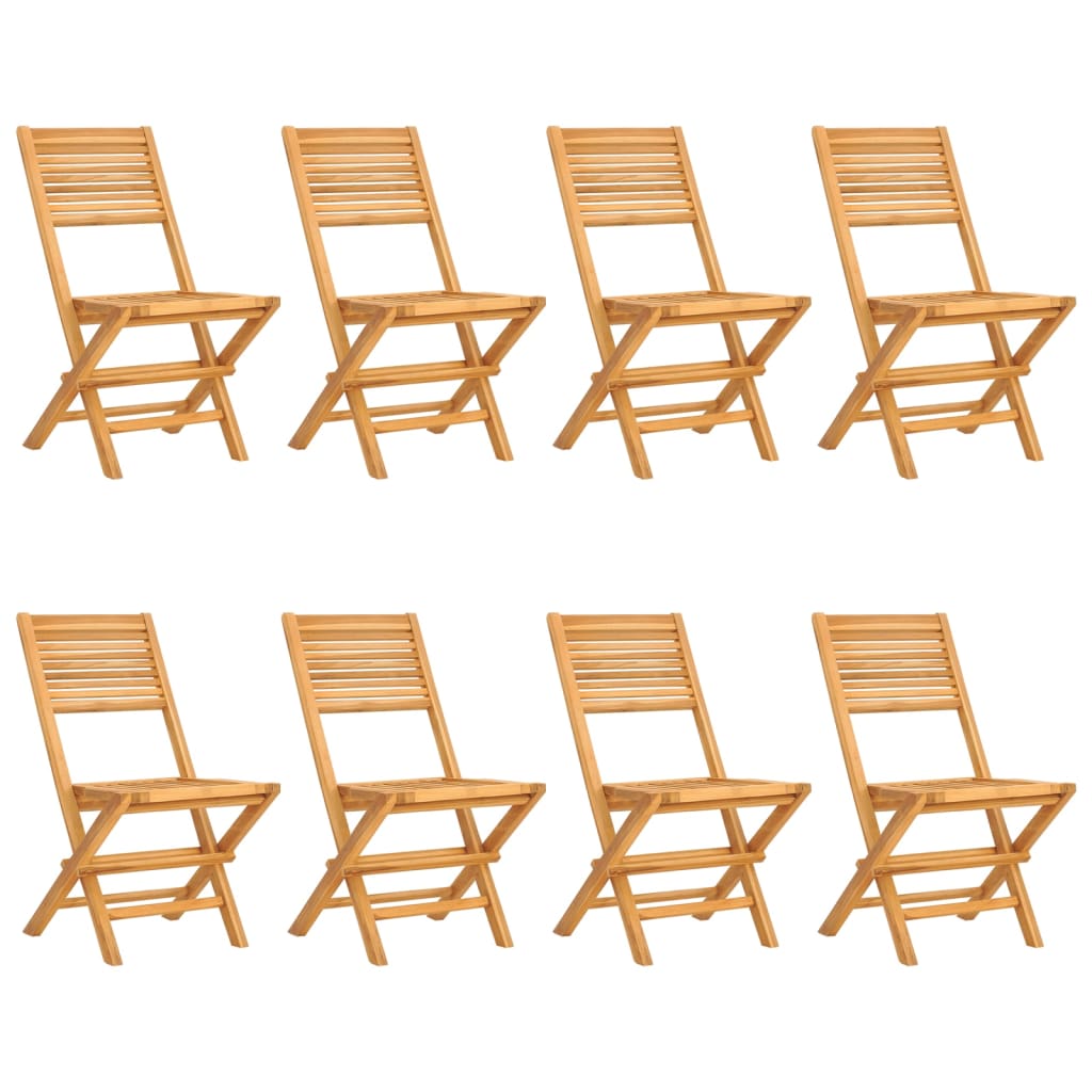 Folding Patio Chairs 8 pcs 18.5"x24.4"x35.4" Solid Wood Teak