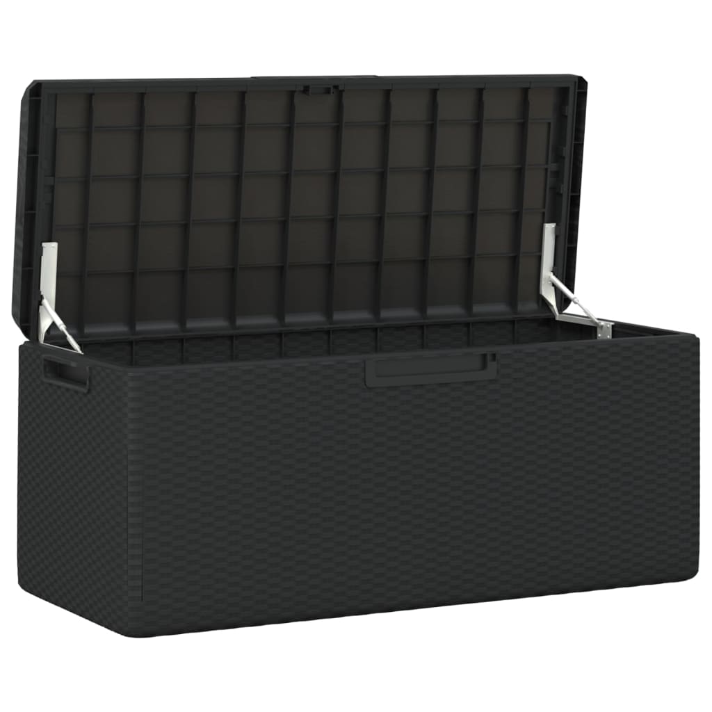 Patio Storage Box with Seat Cushion Anthracite 92.5 gal PP