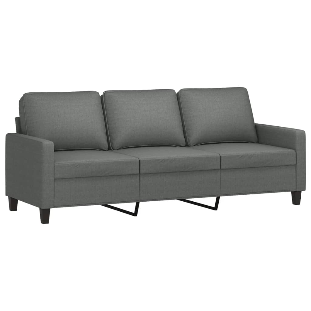 4 Piece Sofa Set with Cushions Dark Gray Fabric