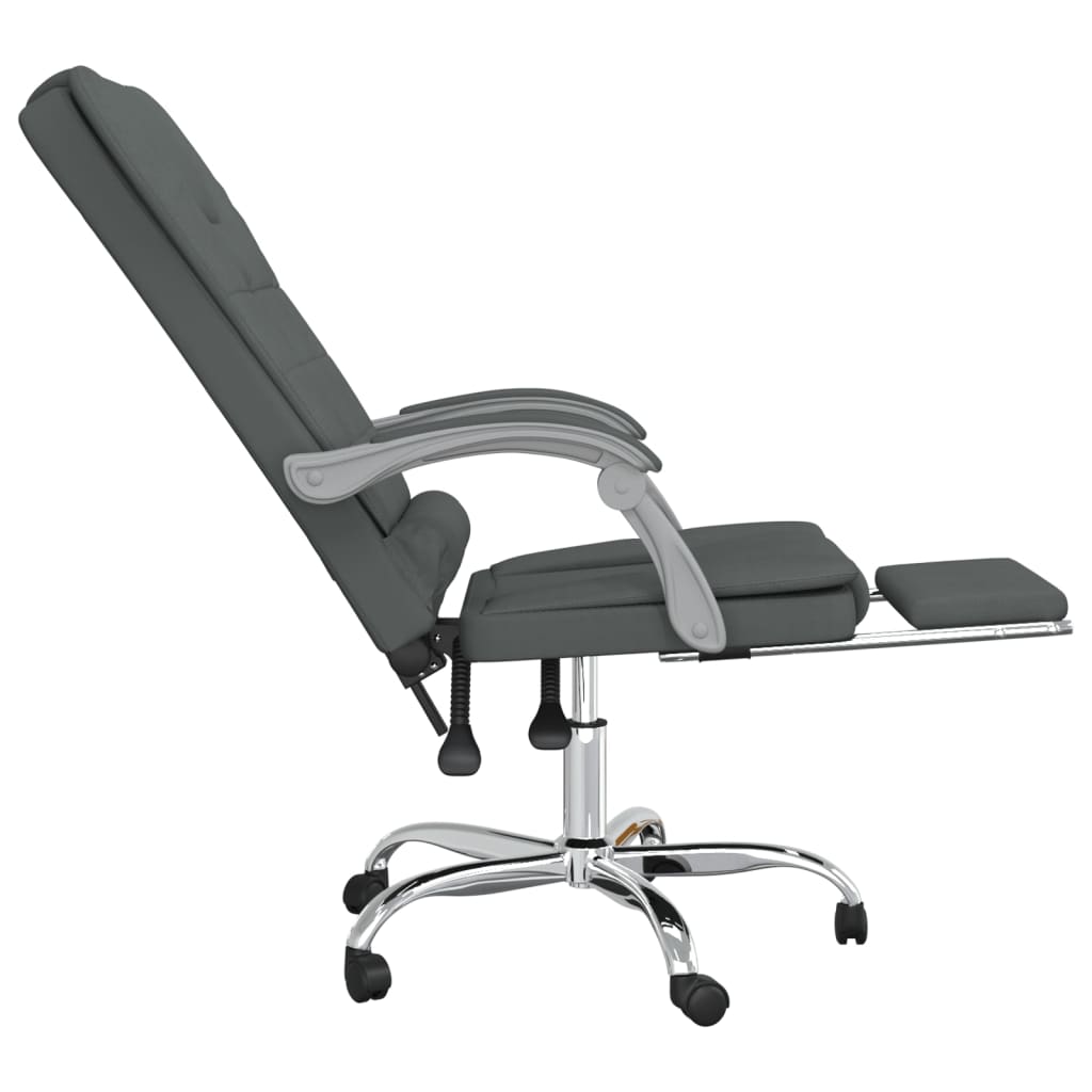 Massage Reclining Office Chair Dark Gray Fabric