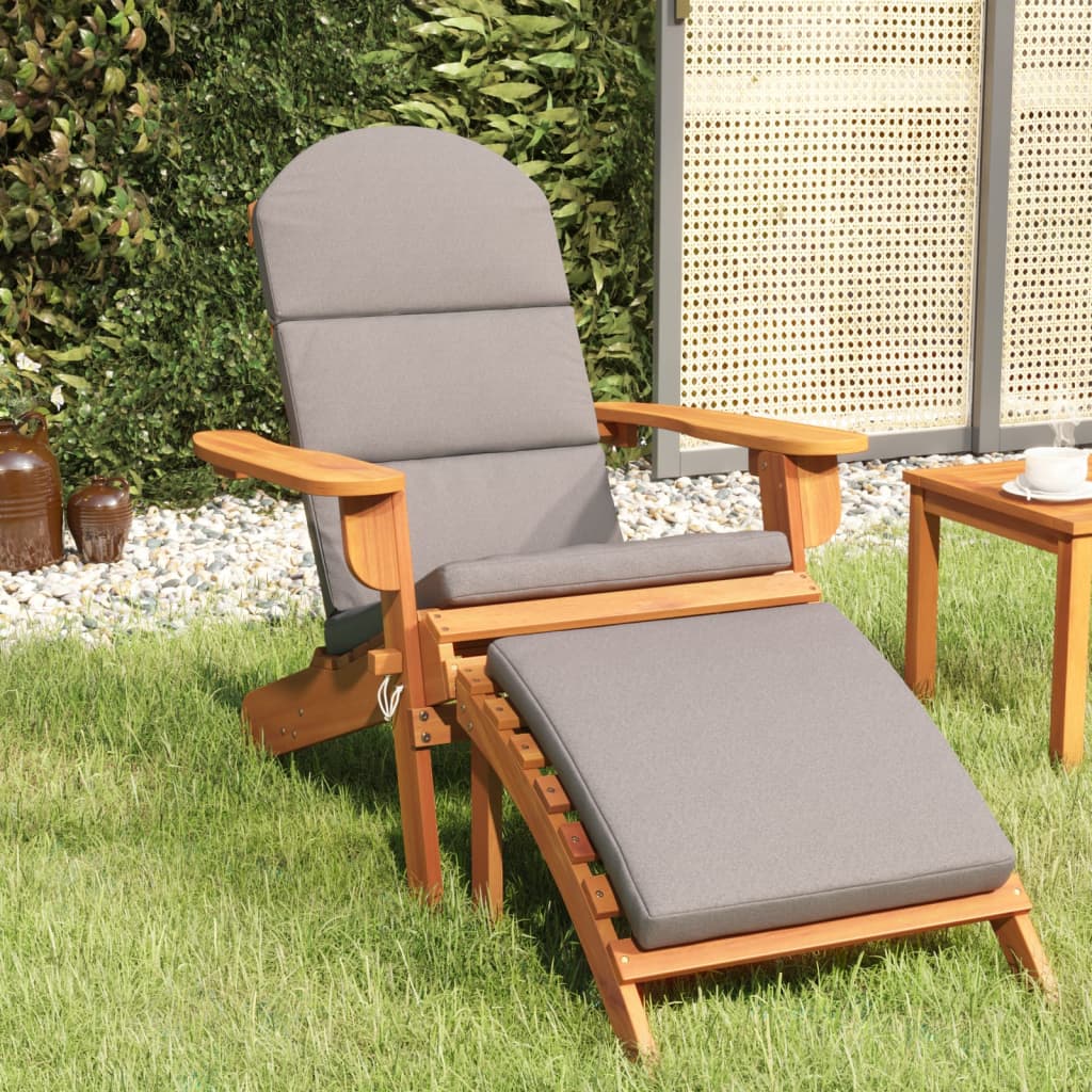 Adirondack Patio Chair with Footrest Solid Wood Acacia