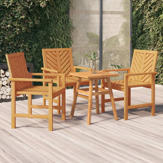 Patio Dining Chairs 3 pcs Solid Wood Acacia