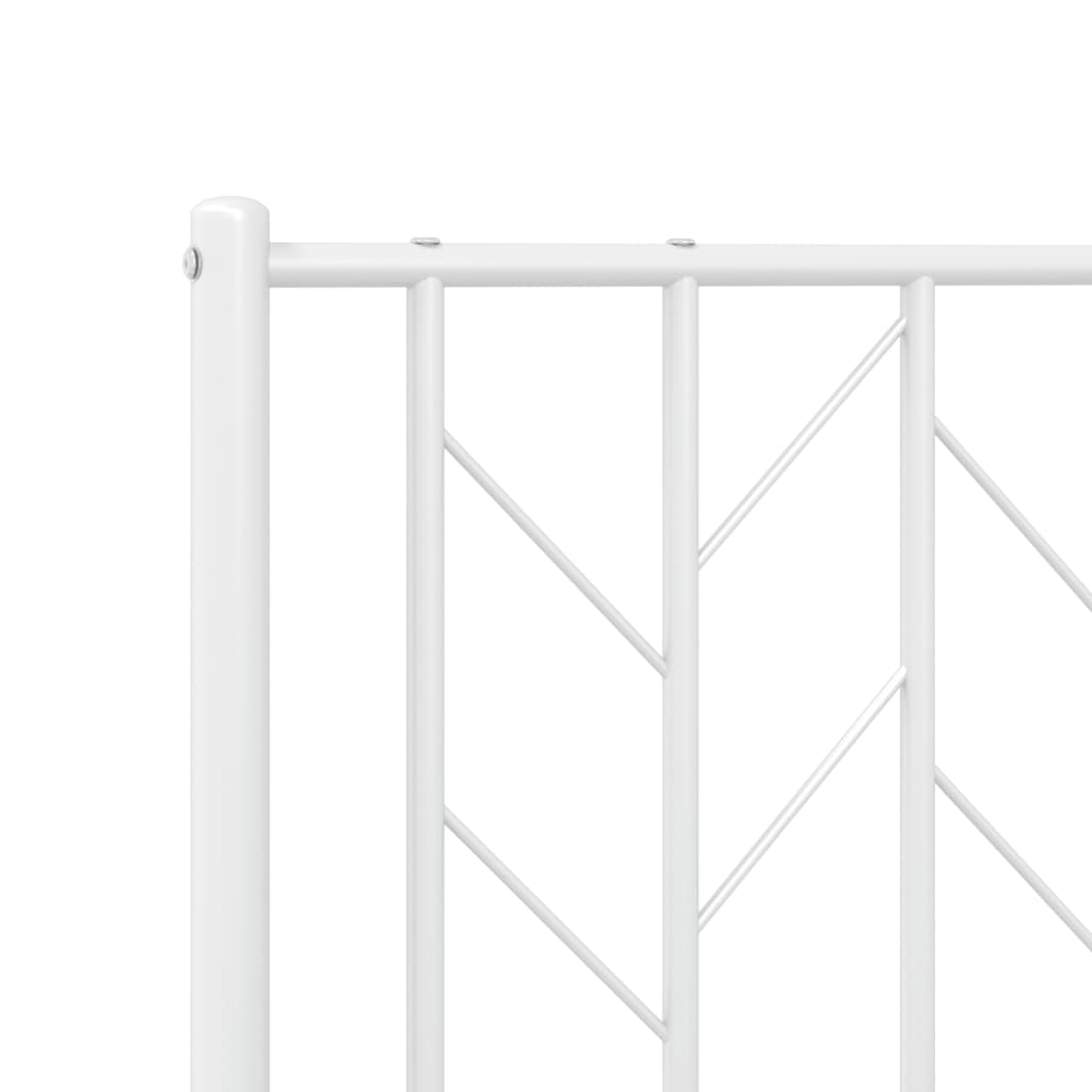 Metal Bed Frame without Mattress with Footboard White 39.4"x78.7"